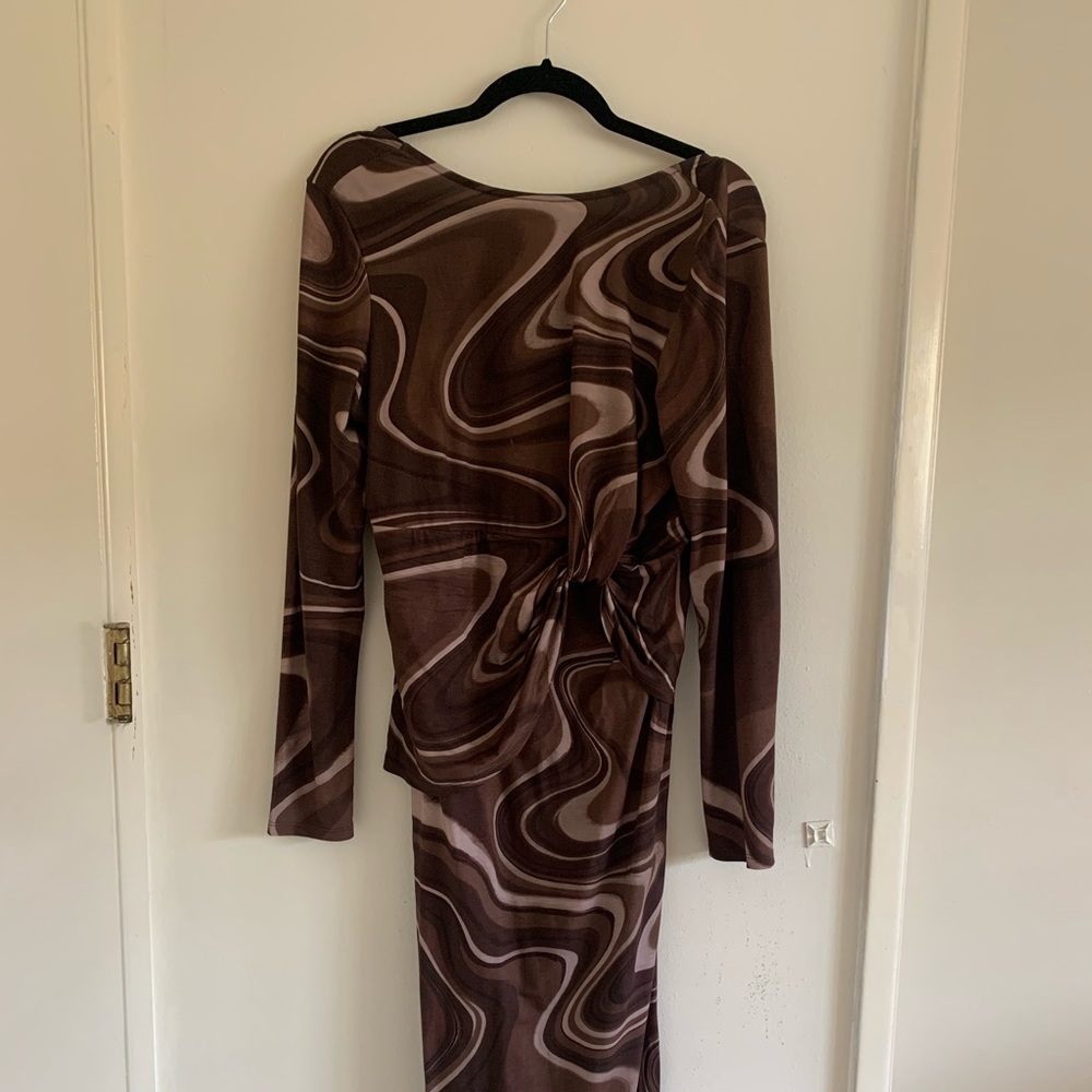 ASOS Maternity Chocolate Swirl Dress SZ.10